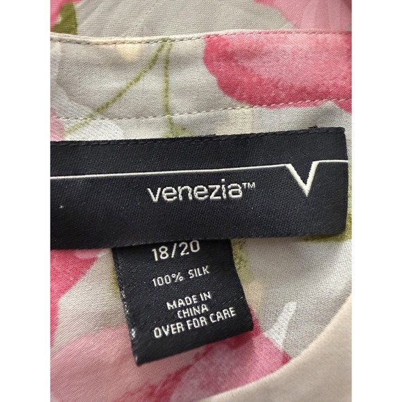 Lane Bryant Silk Skirt Top Set Womens 2X Beige Pink Floral Lace 2 Piece Outfit - Picture 3 of 16